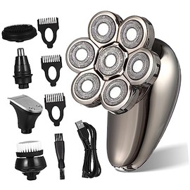 Digital Display 7-blade Electric Shaver Beard Kit for Men Face Razor Trimmer Alternative Beard Shaping Tool Portable Hair Trimmer