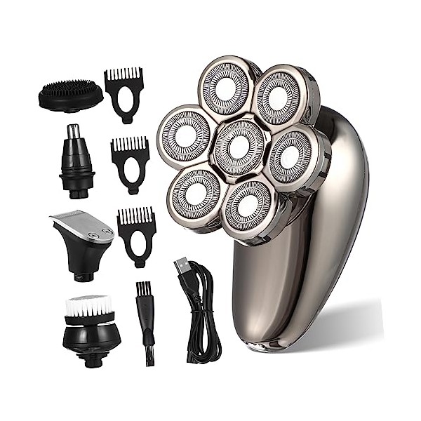 Digital Display 7-blade Electric Shaver Beard Kit for Men Face