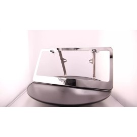 KA T304 Stainless Steel Bentley Logo Black Letter Laser Etched License Plate Frame