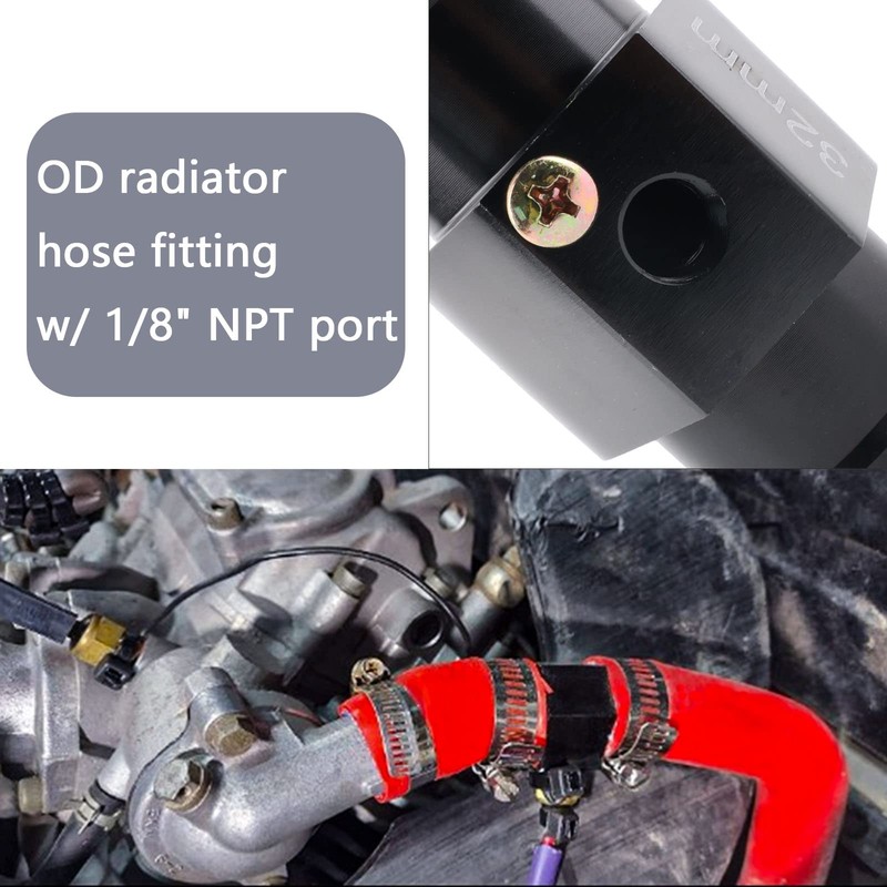 BAGARAATAN Aluminum Water Temp Meter Temperature Gauge Joint Pipe Radiator