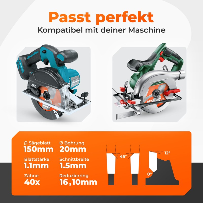 BAUBECK Multi-Pro Saw Blade 150 x 20 x 1.1-1.5 x