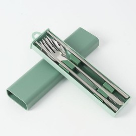 Artbox/Withmarket Cooking Home & Gourmet Portable Cutlery Set (Green + Stainless Steel) / 아트박스위드마켓 쿠킹홈식도락 휴대용 수저 포크세트(그린+스텐)