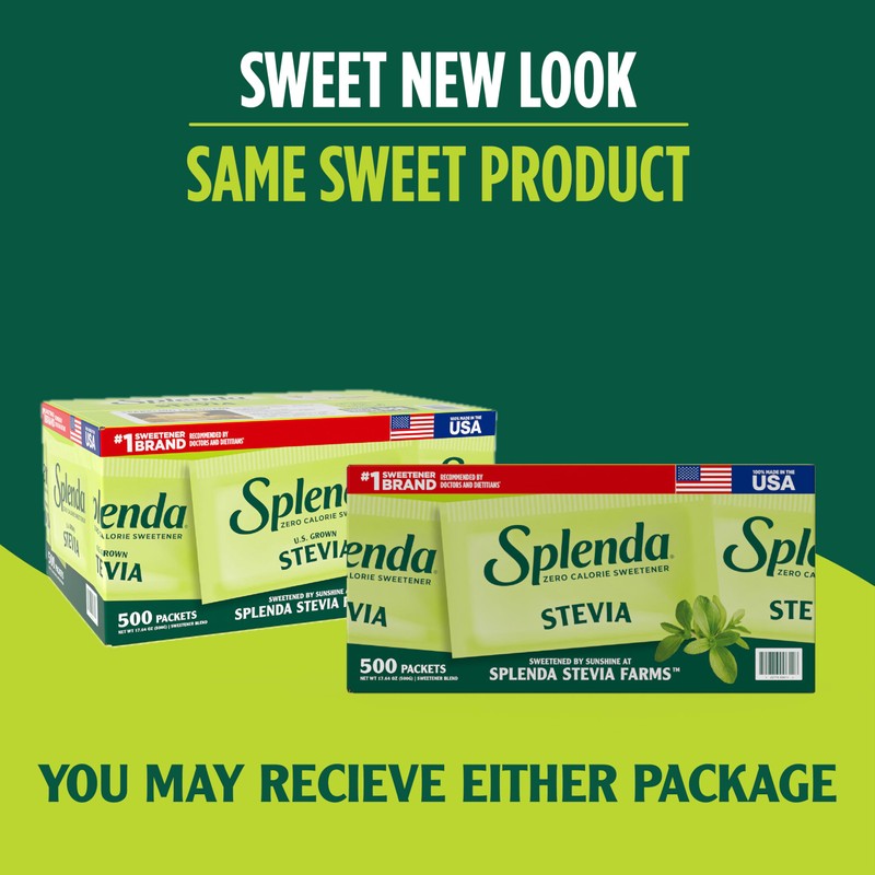 SPLENDA Stevia Zero Calorie Sweetener, Plant Based Sugar Substitute Granulated