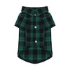 Paiaite Plaid Dog Shirt: Classic CheckeGreen Style in Pure Cotton