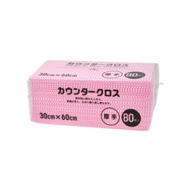 Daiwa Bussan Counter Cloth, Thick, 80 Pieces, Pink, Approx. 23.6 x 11.8 inches (60 x 30 cm), Disposable, Non-woven Fabric Table Duster, Commercial Use