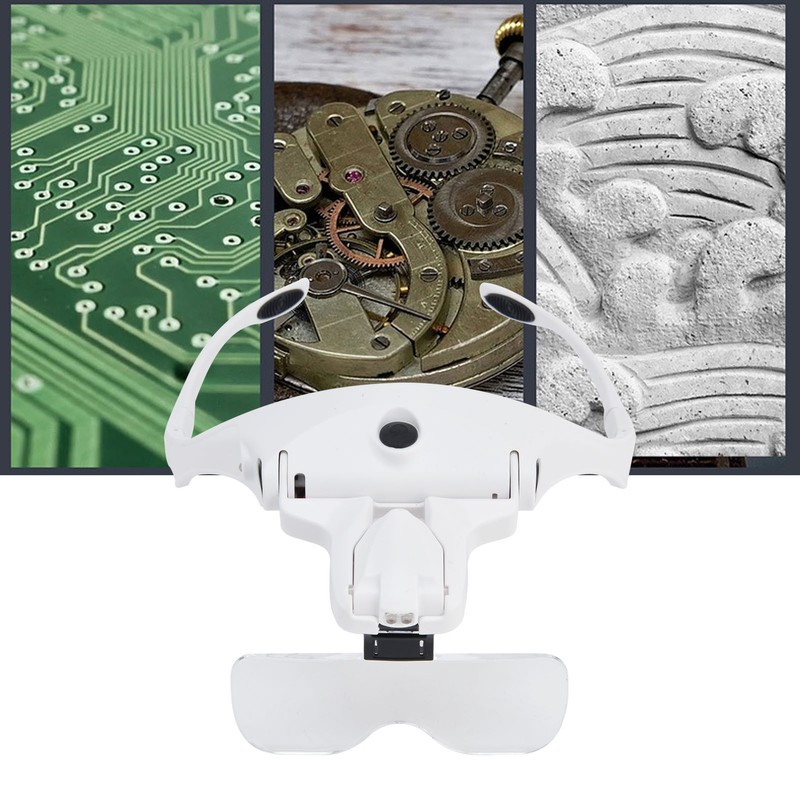Head Magnifier LED USB Charging Jewelry Magnifying Glass for Painting