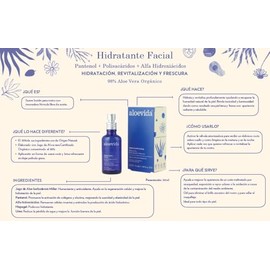 Aloevida Hidratante Facial 98% Aloe vera orgánico 50 mL