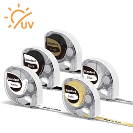 Phomemo 5x Phomemo P12&P12-Pro Original Thermotransfer-Etiketten 12mm x 4m Mehrfarbig Q5-231/Q5-335/Q5-334/Q5-831/Q5-931 Haltbar Hitzebeständig Selbstklebend für Phomemo P12&P12-Pro &LT12 Etikettendrucker