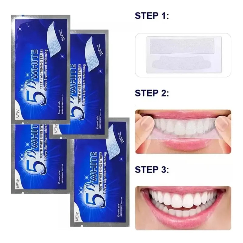 21 Piezas Tiras Bandas Blanqueadoras Tratamiento Dental 5d
