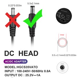 Massage Gun Charger 24V ~ 25.2V 1A Charger for 24V..