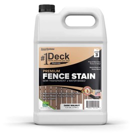 SaverSystems #1 Deck Premium Wood Fence Stain - Semi-Transparent Sealer (1 Gallon, Dark Walnut)