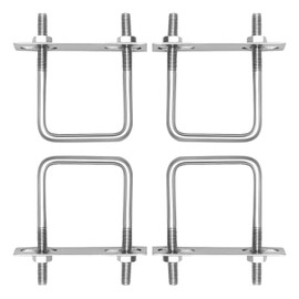 Idota Pack of 4 U-bolt M10 80 x 150 mm U bracket with thread, U screws bracket clamp stainless steel for pipe attachment