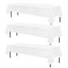 3-Pack White Table Cloth, White Party Tablecloth 183x137 Cm, Rectangular