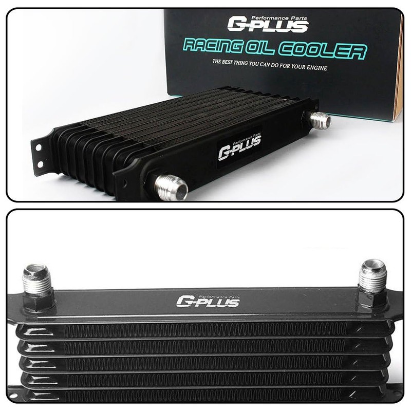 GPLUS Black 10 Row AN10-10AN Engine Transmission Oil Cooler Kit