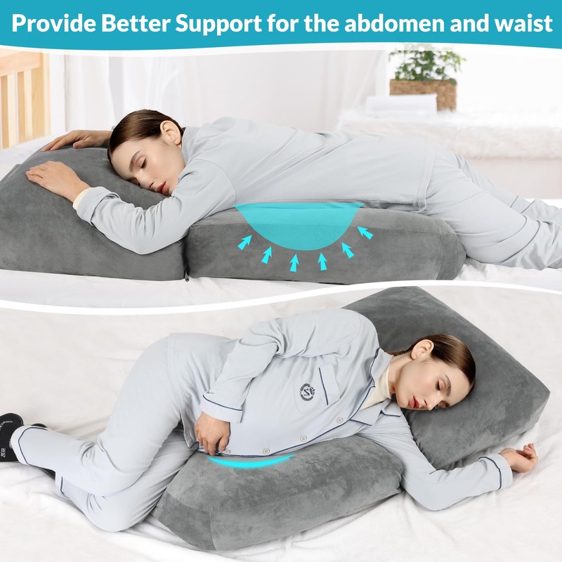 Pregnancy Pillows for Sleeping, 45.3 Inch Pregnancy Massage Pillow Full