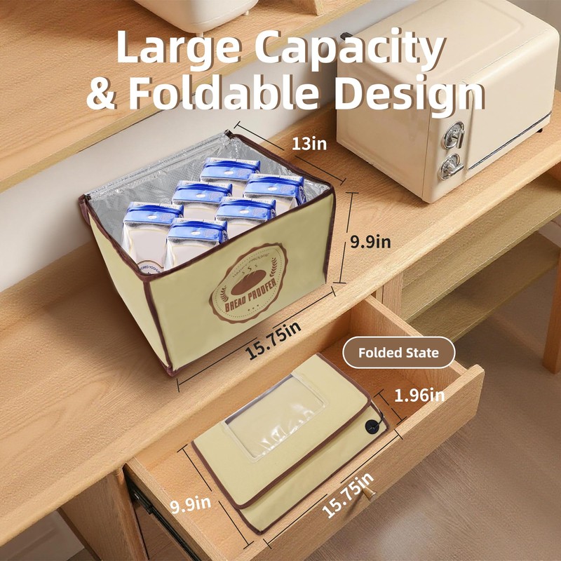 Folding Bread Proofing Box with 50~113℉ Temp Control & 48H
