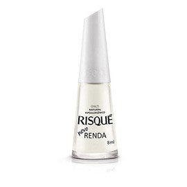 Nail Polish Risque White | Esmalte de Unhas | Fast Dry, Hypoallergenic, Long-Lasting, Extra Sparkle, Made in Brazil | Novo Renda, 0.3 oz, 8ml