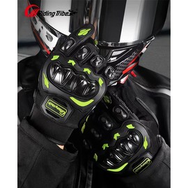 Riding Tribe Motorcycle Gloves for Men and Women, Full Finger Touchscreen Motorbike Gloves for BMX ATV MTB Riding,Road Racing,Cycling,Motocross (Black, XX-Large)