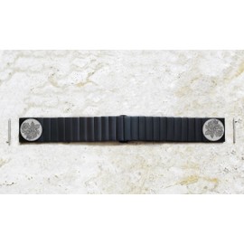 NICKSTON Roses Floral Engraved Band Compatible with Garmin Venu 2 Vivoactive 4 and Forerunner 265 255 Music Black Stainless Steel Strap B-RS1 (6" (152mm) Wrist Size)