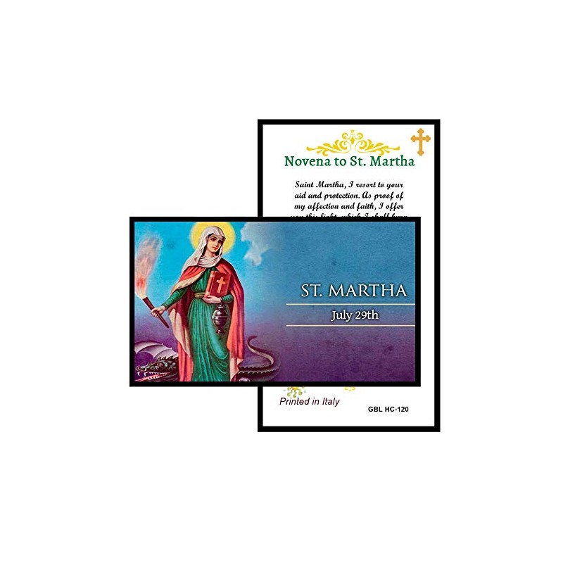 Novena to St Martha Laminated Prayer Card Blessed by Pope