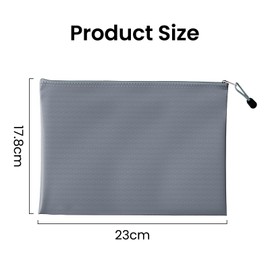 Pack of 2 Money Bags, Bank Bag - Grey Waterproof Money Bags with Zip, A5, Faux Leather Bank Bag, Waterproof for Household, Office & Travel