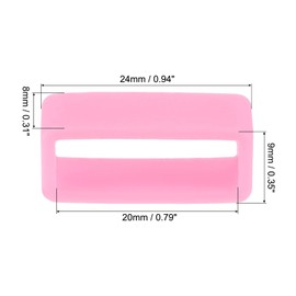 uxcell Watch Band Strap Loops, Rubber Replacement Fastener Rings Silicone Watch Holder Keeper for 20mm Width Watch Band, Pink 4 Pcs