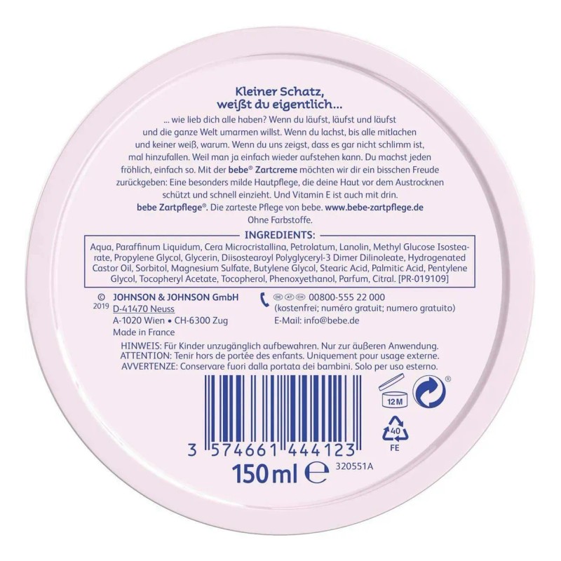 Crema Para Bebés Zartcreme 150 Ml