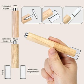 XEAOHESY 1 Piece Cat Eye Magnet for Nails Wooden Color Cylinder 4-in-1 Nail Magnets for Nail Art Detachable and Spliced Magnet for Cat Eye Gel Polish