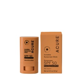 Acure | Barra de Protector Solar Invisible FPS 50 | Con vitamina E, para todo tipo de piel | Libre de Crueldad, 15 g
