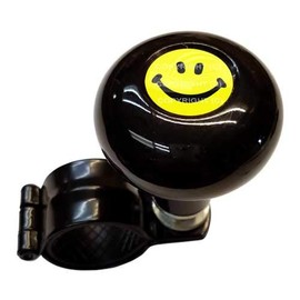 TrickToppers Gloss Black Aluminum Steering Wheel Spinner Suicide Brody Knob for Hot Rod Customs Car Truck SUV Tractor Trailer Big Rig Boat & More - Vintage Hot Rod Smile Face