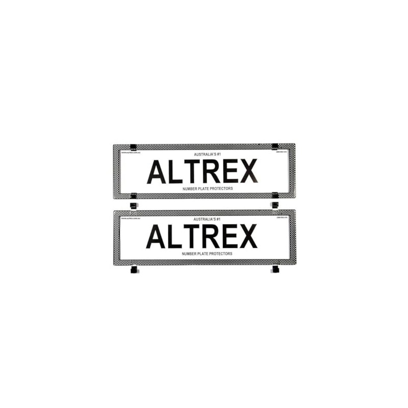 Altrex Number Plate Protectors -Slimline Silver Carbon Fibre Border 6SESV