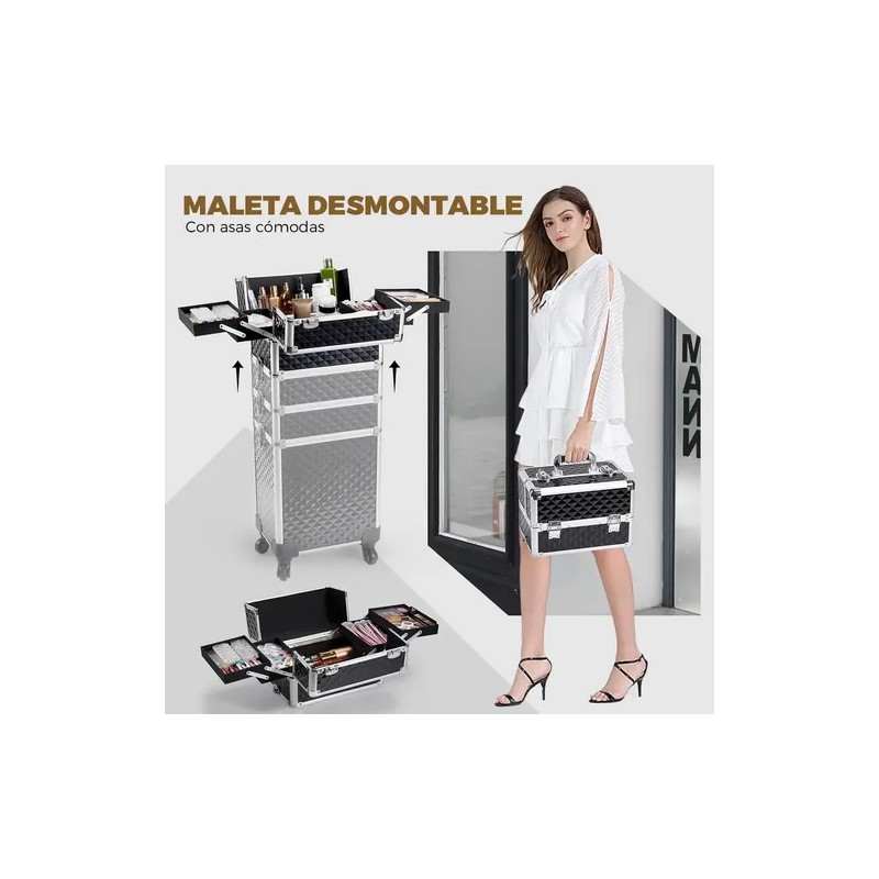 Neceser 4 Nivel Maletín Cosmetiquera Profesional Maquillaje