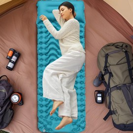 ing Mattress,Outdoor Sleeping ing Mattress with Pillow | Foldable Portable Sleep Mat with Built-in Foot Pump Compact Gear for Travel Fishing Hiking