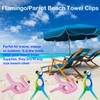Paifeancodill 4 Pcs Beach Towel Clips, Parrot & Flamingo Towel