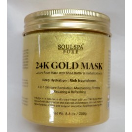 Soulspa Pure - 24K Gold Mask Luxury Face Mask - 8.8 oz - Deep Hydration/Rich Nou