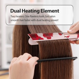 Savage Hair Straightener Flat Iron, Professional 1“ inch Straightening Flat Iron for Women, Kyoto Design, Ceramic Plated, Dual Heating Elements, Temperature Settings up to 430°, Travel Lock, Auto Off