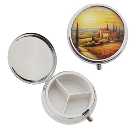 Set of 3 Pill Box Pill Box Pill Box (Landscape, Lighthouse, Ship)