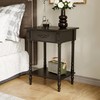 WOODTIME Vintage Nightstand with Storage Drawer and Open Shelf, Carved
