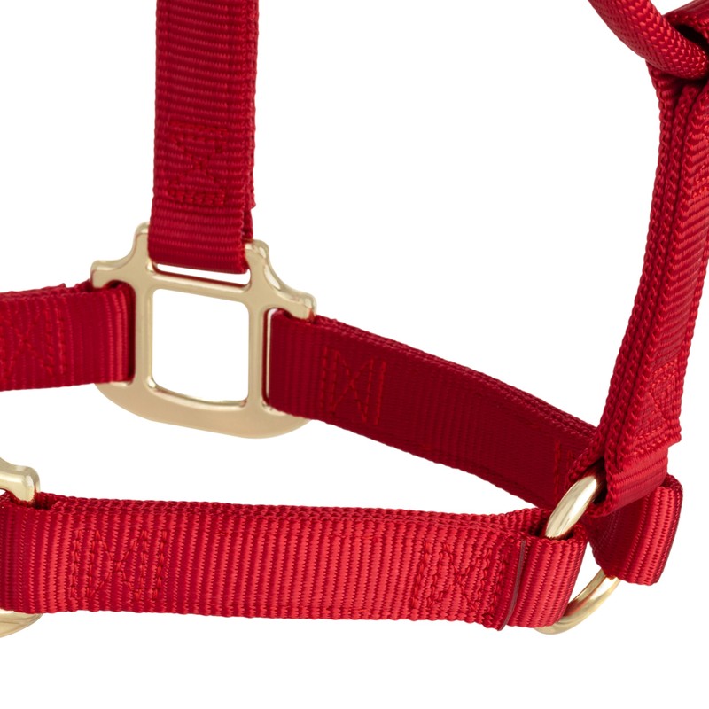 Weaver Leather Original Non-Adjustable Nylon Horse Halter, Large, Red