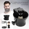 Kit Cuidado Barba Juego Brochas Afeitar Soporte Tazón Jabón Herramienta