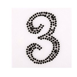 Craftbuddy US 2 x 3" Self Adhesive Stick on Black Rhinestone Numbers Gems Crystals
