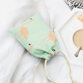 SFr Linen Pouch Flamingo Small / SFr 린넨 파우치 홍학 소
