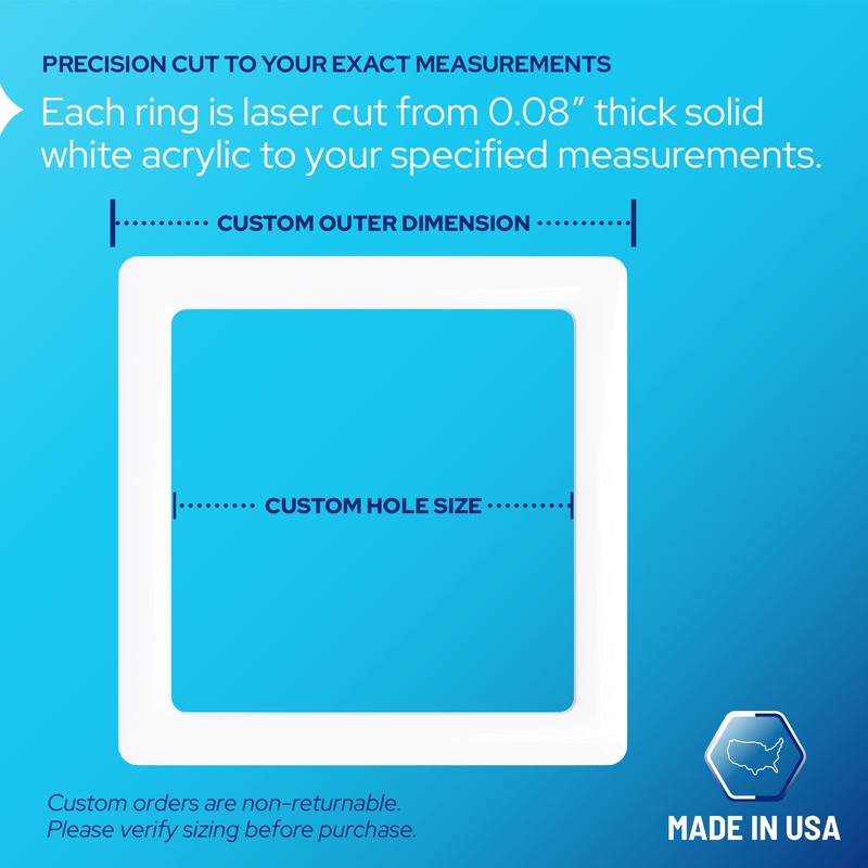 KastLite 3-Pack Custom Size White Goof Rings | Recessed Light