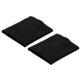 sourcing map Elastic Cuffs Ribbed Trims 7.5x9cm Cotton Fabric Knit Rib Stretch Tape Cuff Sleeve Waistband for Sewing, Black 1 Pair
