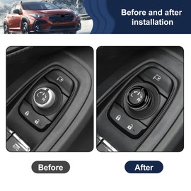 KUNGKIC for Subaru Crosstrek 2023 2024 2025 Rearview Mirrors Switch Knob Ring Cover Trim Aluminium Alloy Interior Accessories (Black)