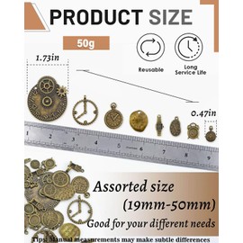 MOPZIJA steampunk，steampunk accessoires，Antik Steampunk Anhänger Charms Metall Armbanduhr Zahnrad Charms Retro Zahnräder Schmuck für Handgemachte Accessoires DIY Dekorationen Anhänger Schmuck Machen