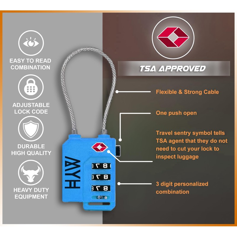 MYH Combination Padlocks – Small Suitcase Locks for Travel, Gym