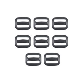 Ahijklmn Tri Glide Slides Plastic Adjustable Webbing Bar Slide Strap Adjuster Clip Slider Buckle Black (3/4"(20mm) - 8pcs)