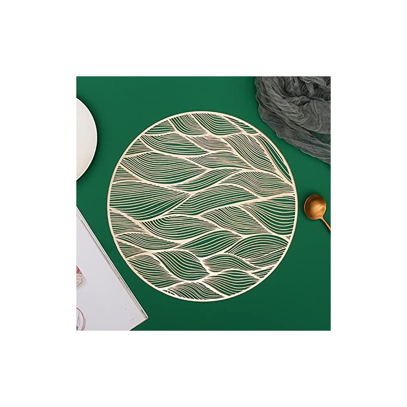 Hosoncovy 4 Pack Waves Decorative Placemats PVC Placemats Hollow Table