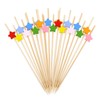 DazzJoy Wooden Cocktail Picks Toothpick (Colourful Star, 12 cm)